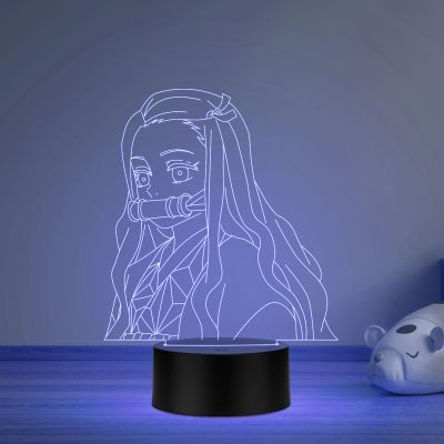 3D Led Night lamp Action Figure Nezuko Kamado563 Anime Home Decor Light 16 Color Changing Light with Remote Control